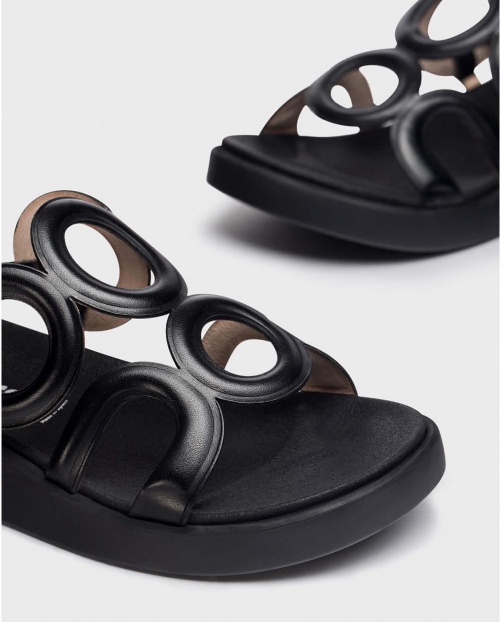wonders Sandalias TOLEDO Negras Rebajas de fábrica