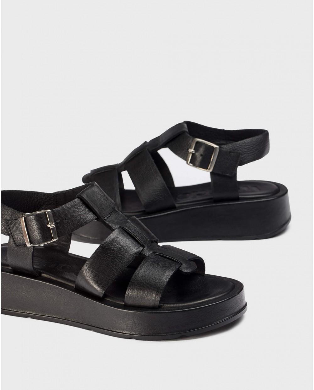wonders Sandalias ZAHARA Negras Ventas relámpago