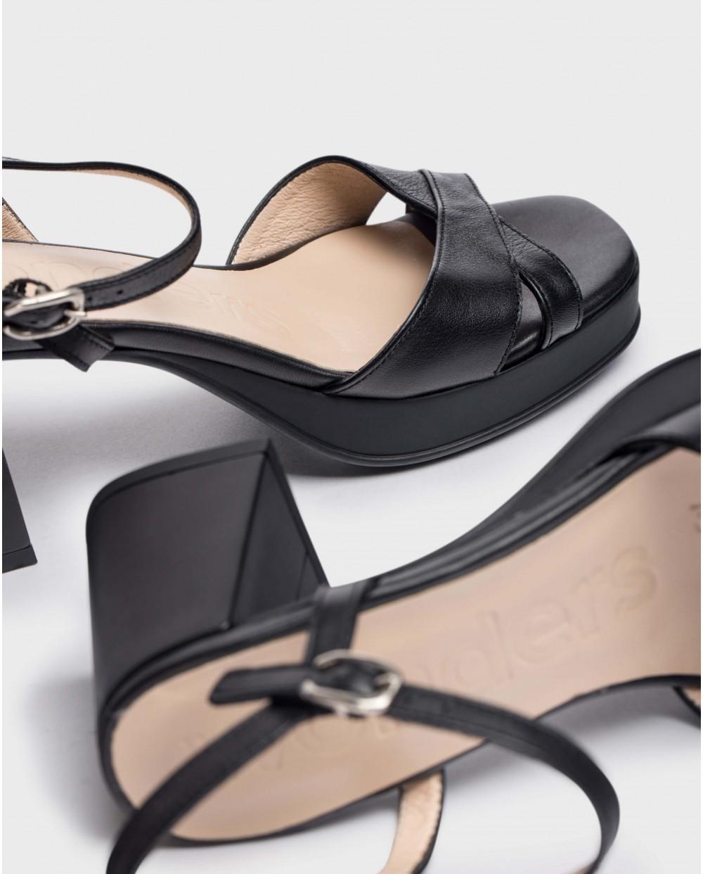 wonders Sandalias de tacón LOLA Negro Oferta especial de fábrica