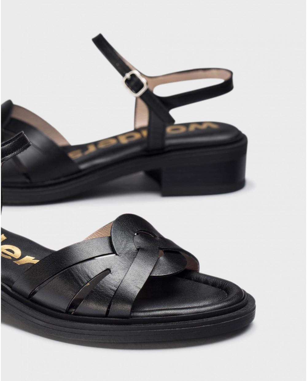 wonders Sandalias GIOVANNA Negras Tienda de fábrica