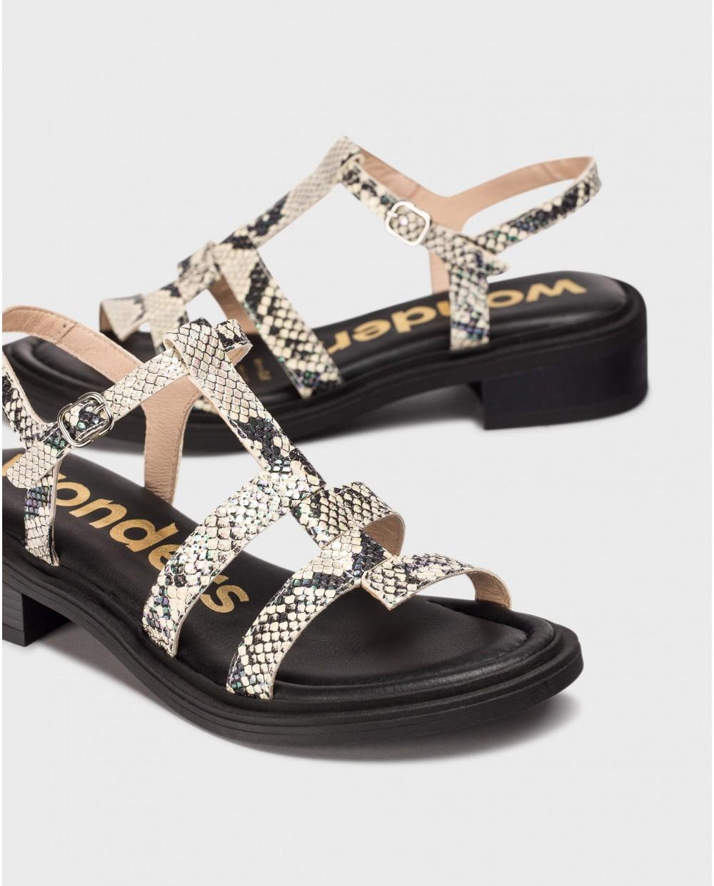 wonders Sandalias JANET Serpiente Descuentos del mes