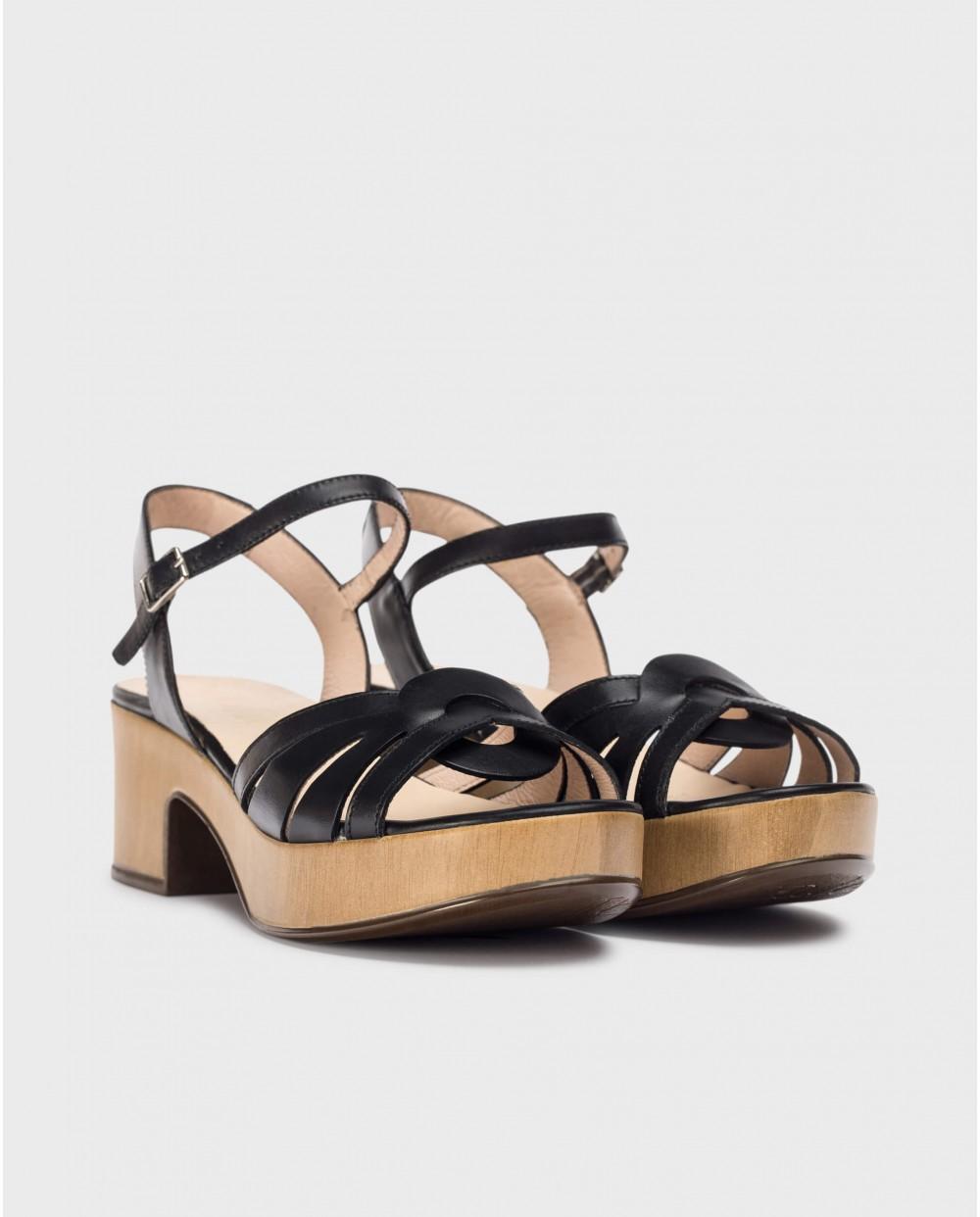 wonders Sandalias CHANDRA Negras Ofertas especiales