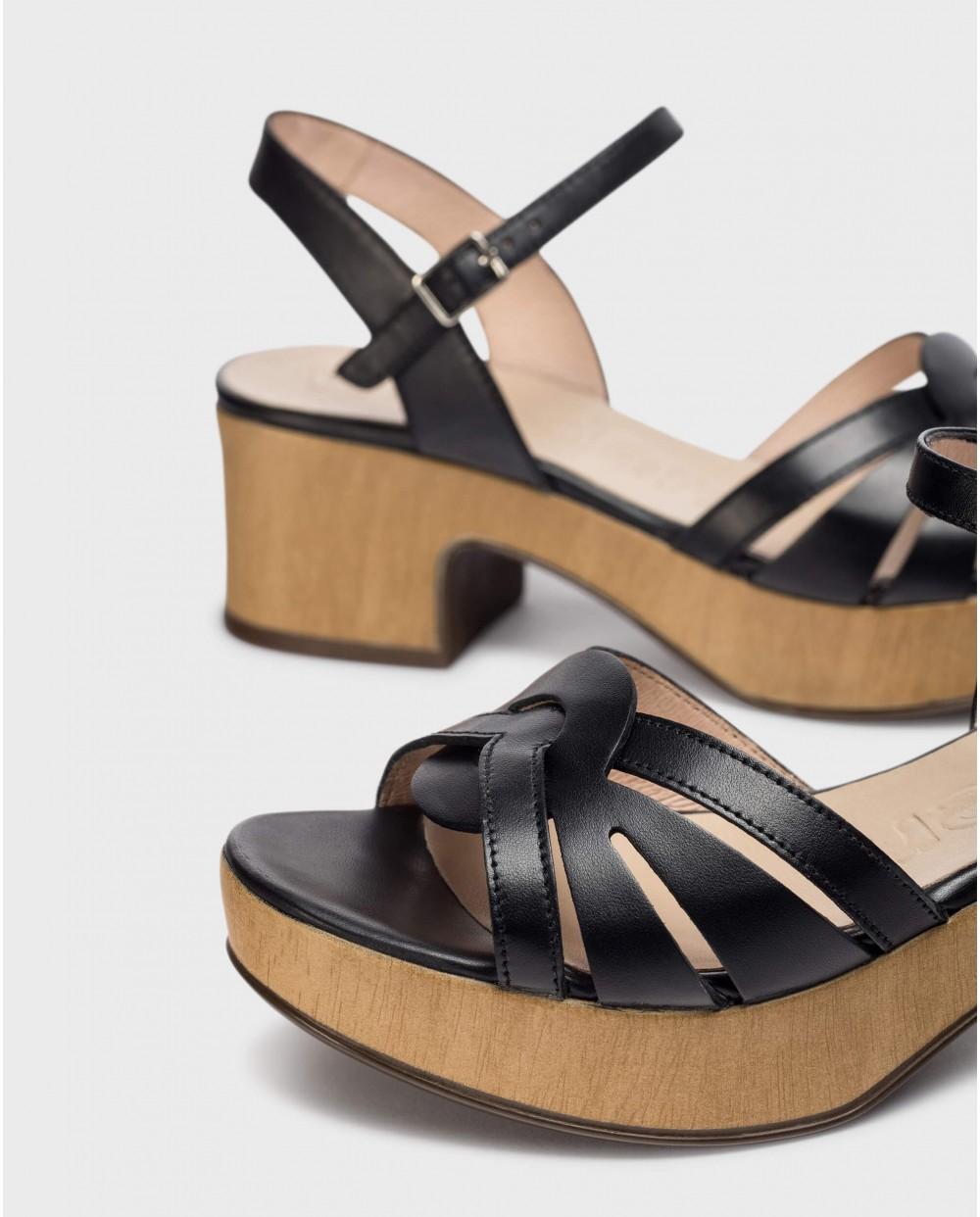 wonders Sandalias CHANDRA Negras Ofertas especiales
