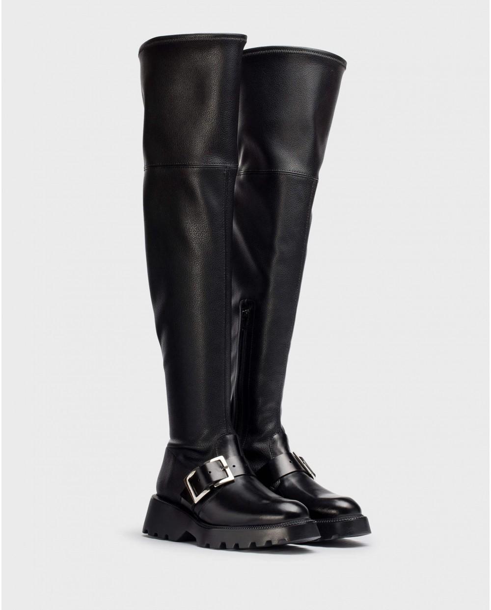 wonders Bota licra negra Rebajas