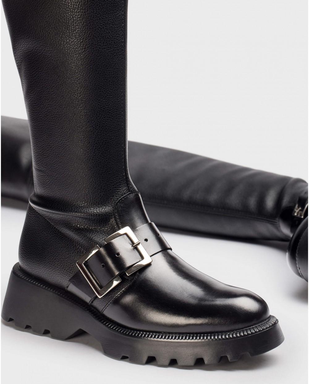 wonders Bota licra negra Rebajas