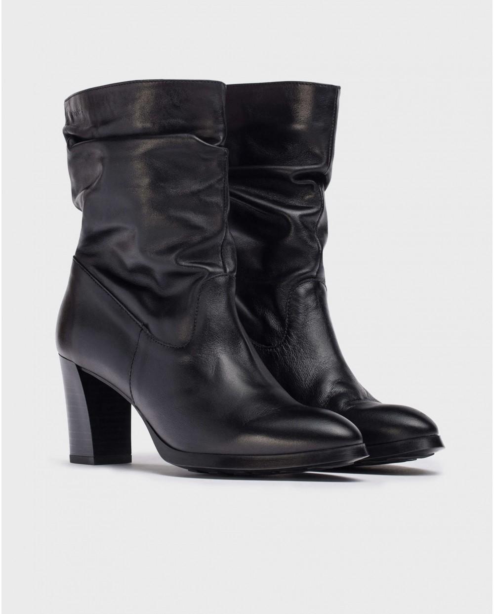 wonders Botín WRINKLED Negro Outlet online