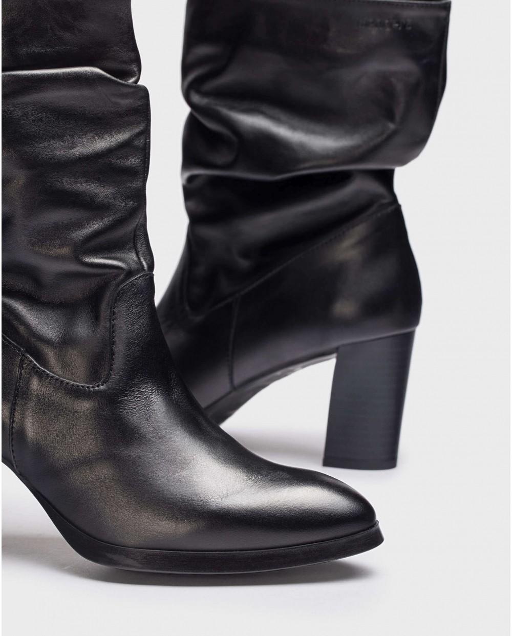 wonders Botín WRINKLED Negro Outlet online