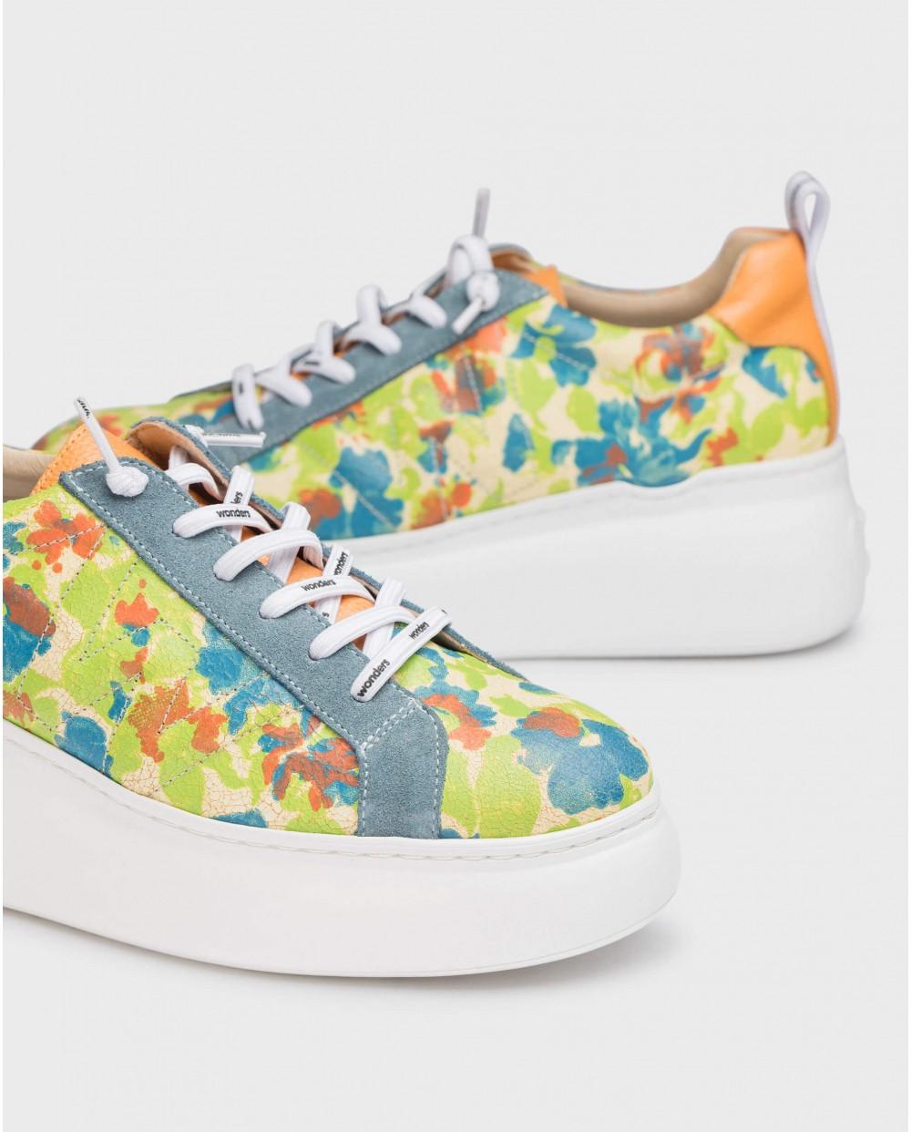 wonders Deportivas DORITA Florales Verdes Rebajas online