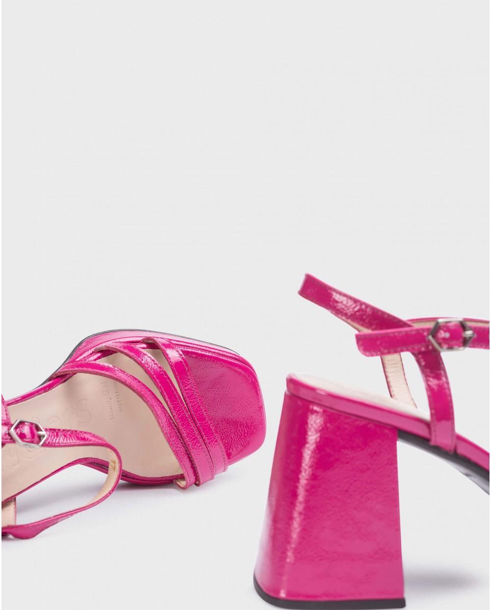 wonders Sandalias LOVE Fucsia Rebajas top