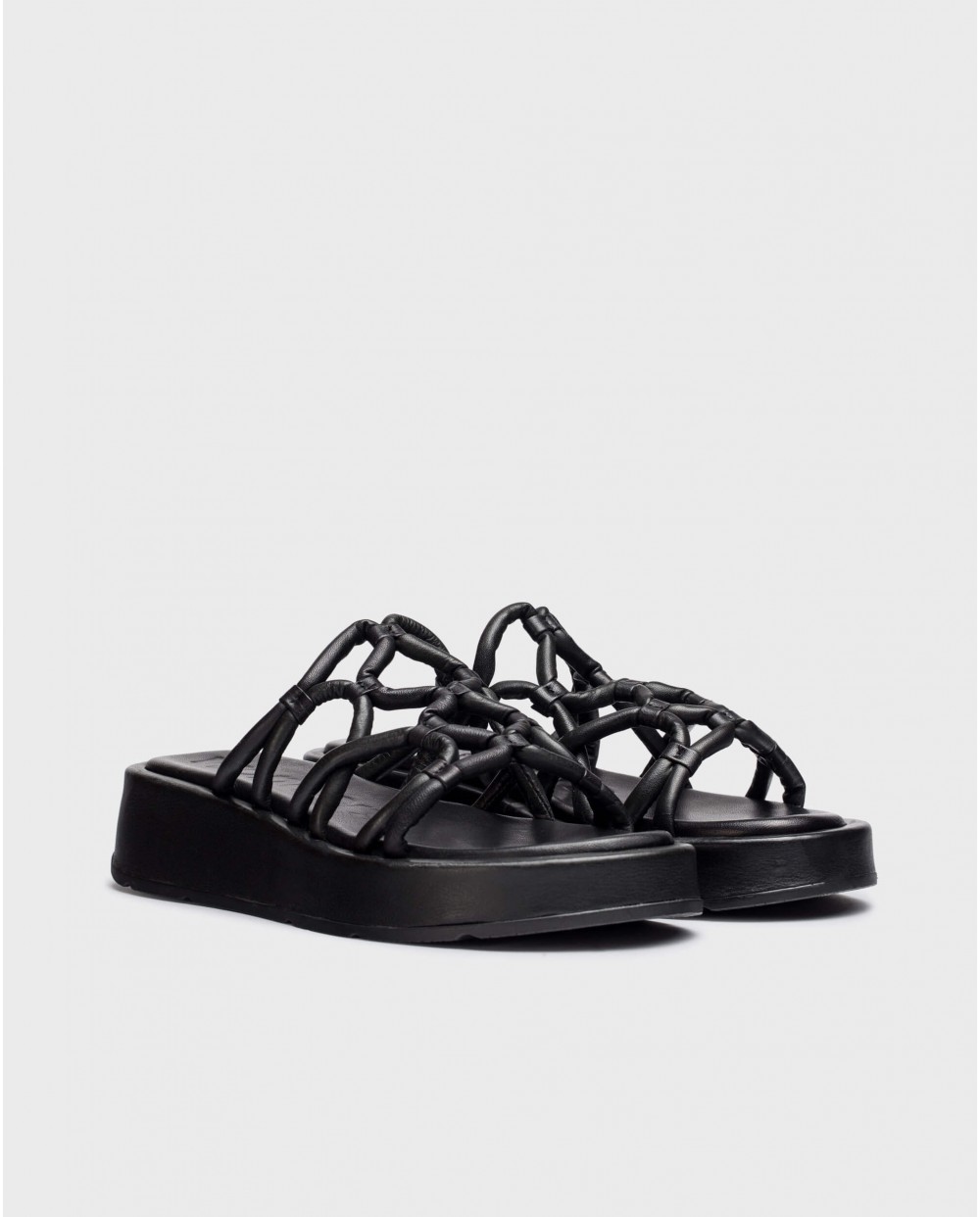 wonders Sandalias cuña ELADIA Negro Liquidación