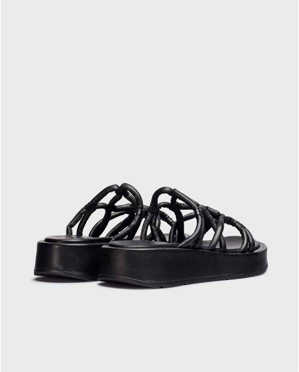 wonders Sandalias cuña ELADIA Negro Liquidación