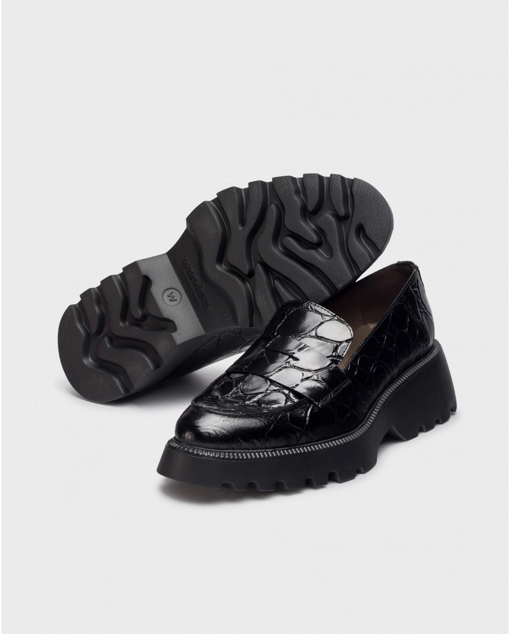 wonders Mocasines DEVINA Negros Precio de fábrica