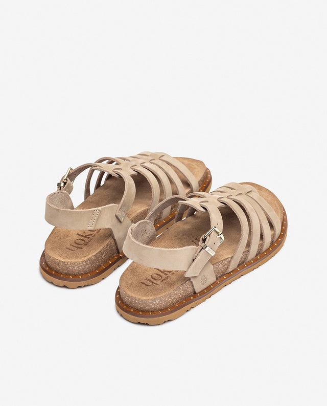 yokono Sandalia plana BOLUS-107 beige Ahorra y exporta