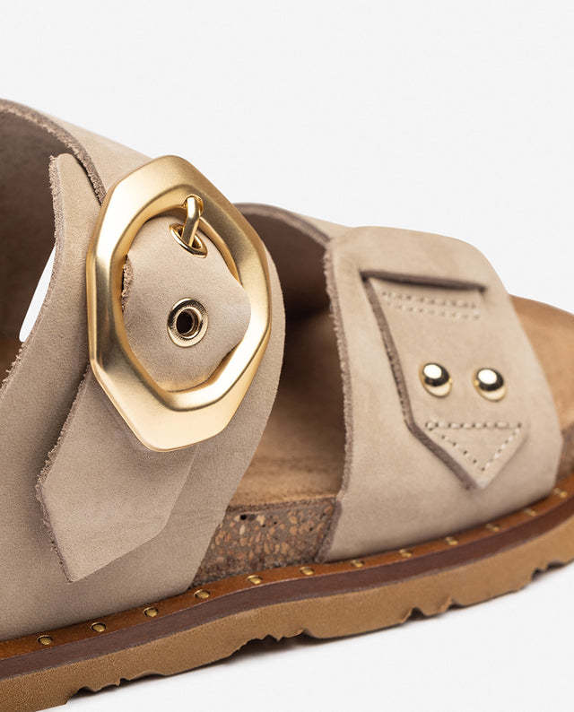 yokono Sandalia plana BOLUS-254 beige En oferta