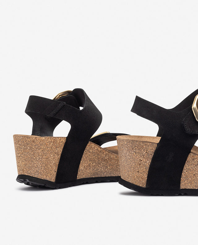 yokono Sandalia de cuña BARI-255 negro Rebajas