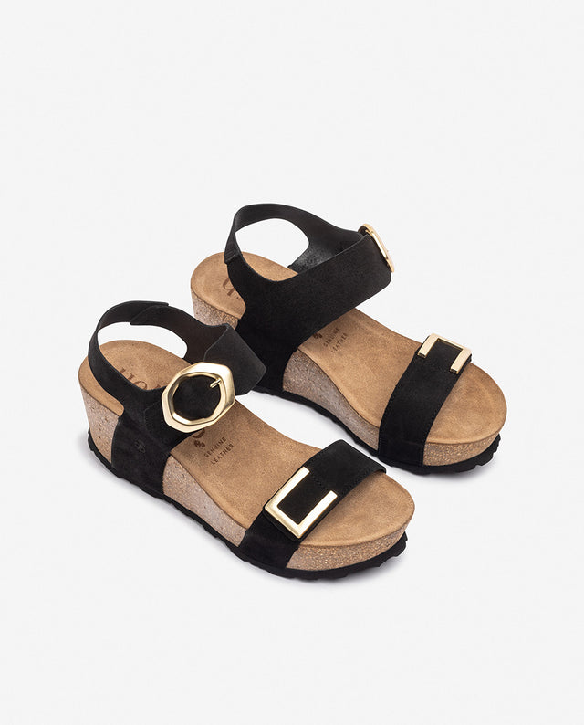 yokono Sandalia de cuña BARI-255 negro Rebajas