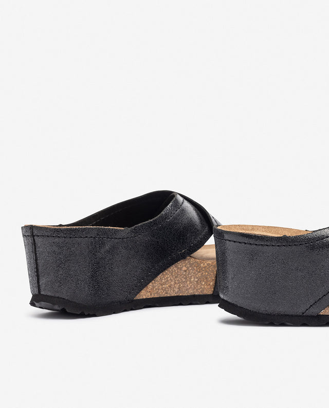 yokono Sandalia de cuña BARI-257 negro Ofertas