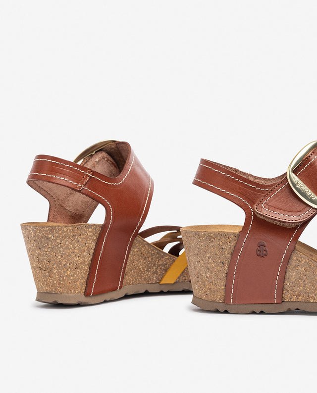 yokono Sandalia de cuña CADIZ-250 amarillo Gran oferta