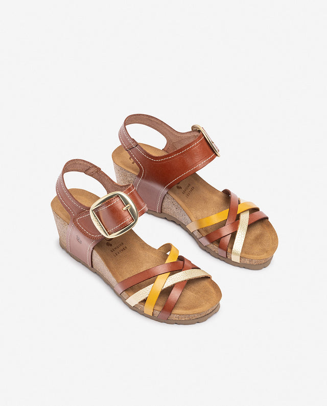 yokono Sandalia de cuña CADIZ-250 amarillo Gran oferta