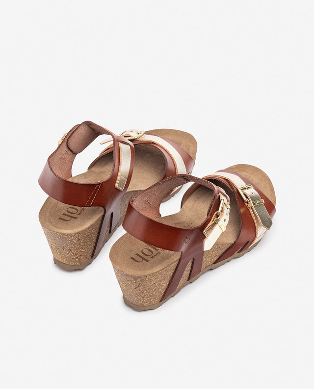 yokono Sandalia de cuña CADIZ-254 marrón Rebajas de fábrica