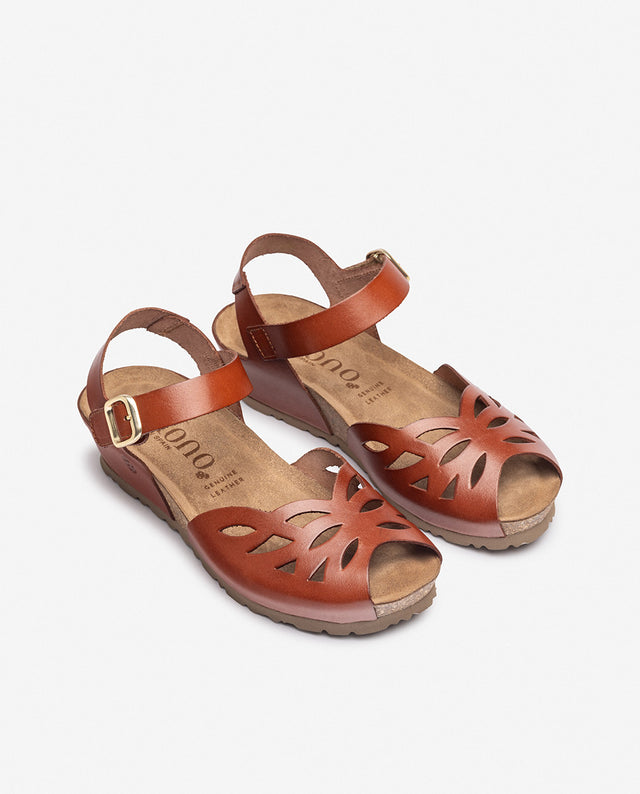 yokono Sandalia de cuña MONACO-103 marrón Ventas relámpago