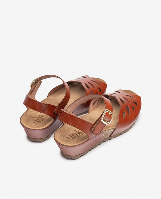 yokono Sandalia de cuña MONACO-103 marrón Ventas relámpago