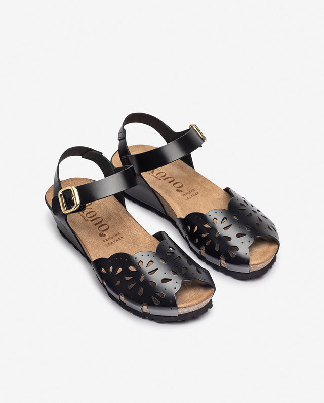 yokono Sandalia de cuña MONACO-247 negro Tienda