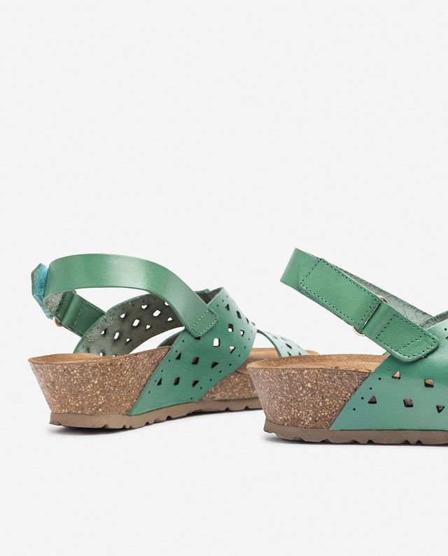 yokono Sandalia de cuña MONACO-252 verde Rebajas online