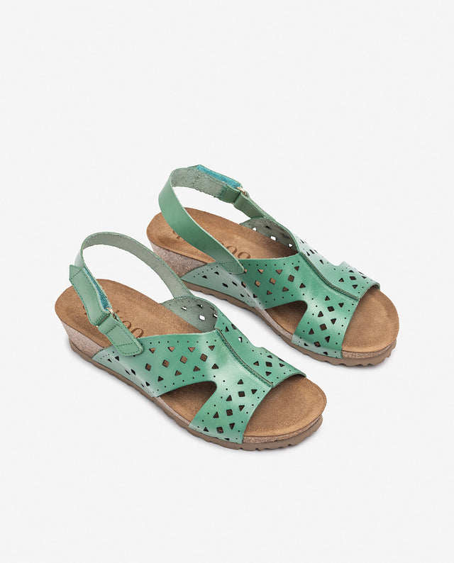 yokono Sandalia de cuña MONACO-252 verde Rebajas online