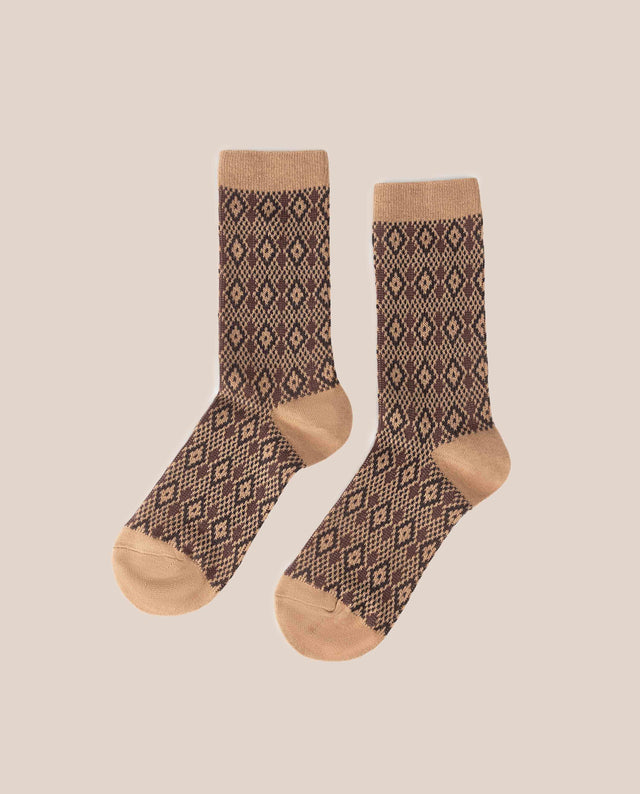 yokono Calcetín Rombo Camel Venta caliente