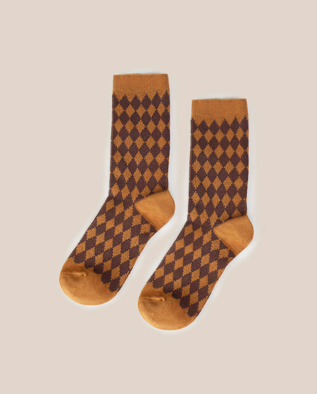 yokono Calcetín Arlequín Camel Precio de fábrica