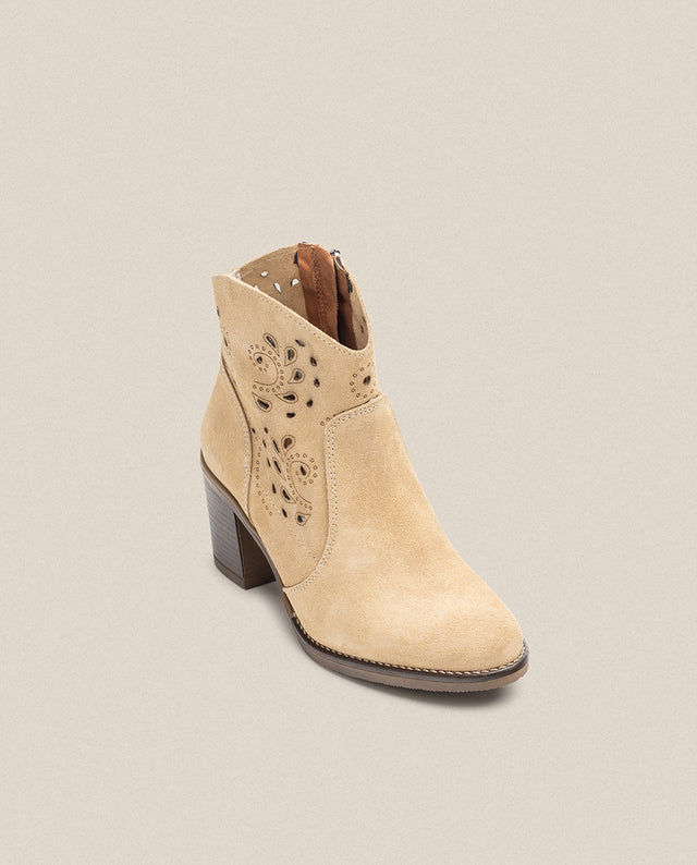 yokono Botín de tacón ORNE-004 beige Promoción trimestral