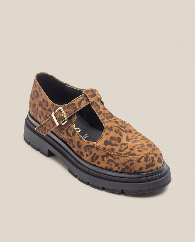 yokono Zapato plano CHAM-003 leopardo Última moda