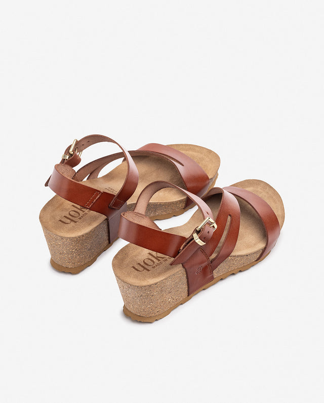 yokono Sandalia de cuña CADIZ-302 marrón Promoción por tiempo limitado