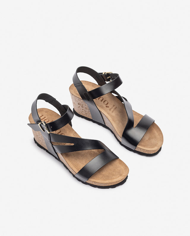 yokono Sandalia de cuña CADIZ-302 negro Solo hoy