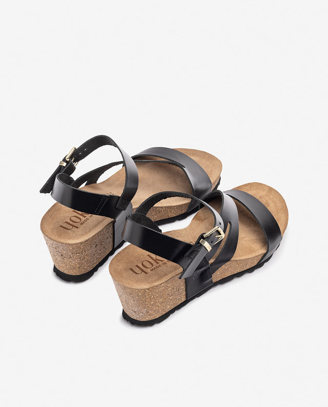 yokono Sandalia de cuña CADIZ-302 negro Solo hoy
