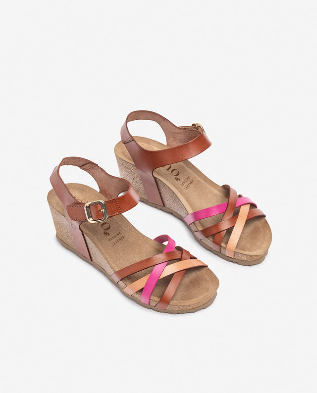yokono Sandalia de cuña CADIZ-256 rosa Liquidación
