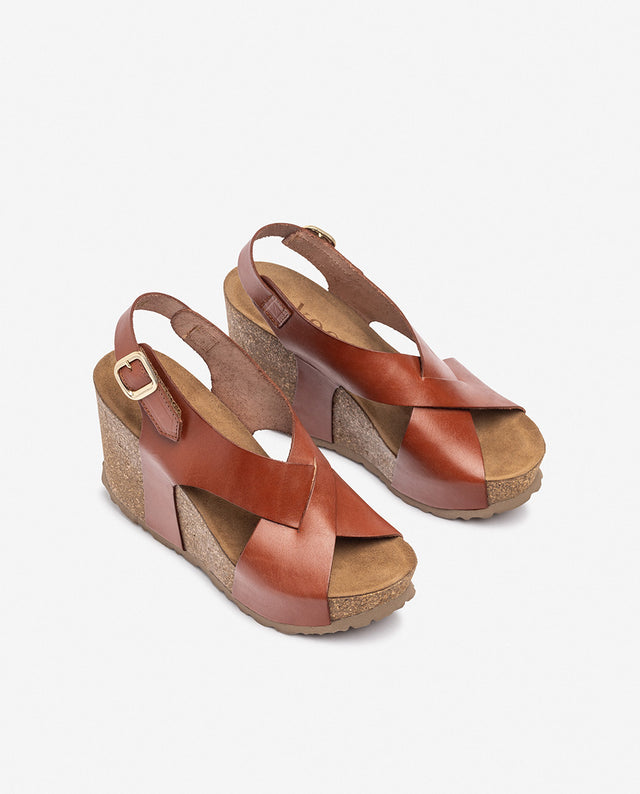 yokono Sandalia de cuña CORFU-250 marrón Ofertas de temporada