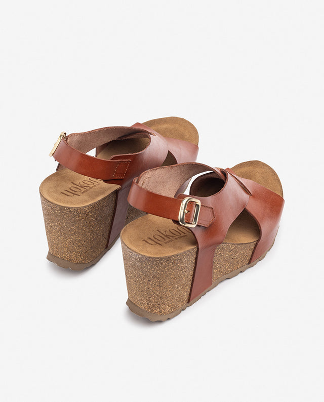 yokono Sandalia de cuña CORFU-250 marrón Ofertas de temporada
