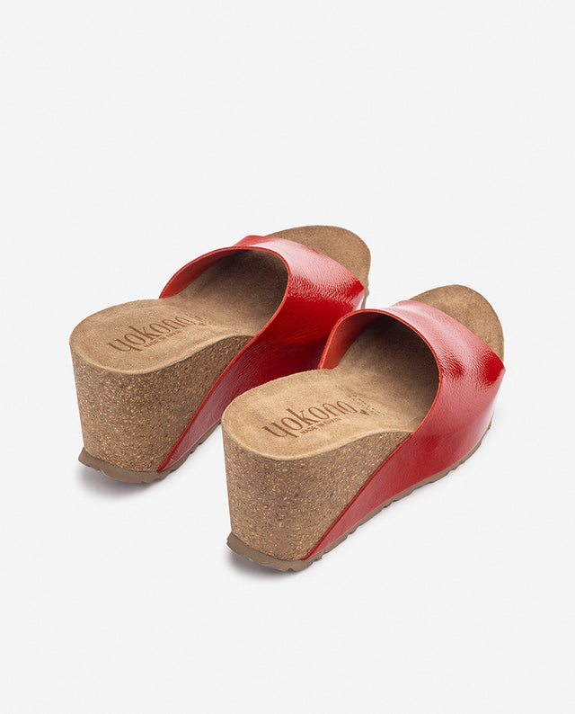 yokono Sandalia de cuña CORFU-253 rojo Ofertas especiales