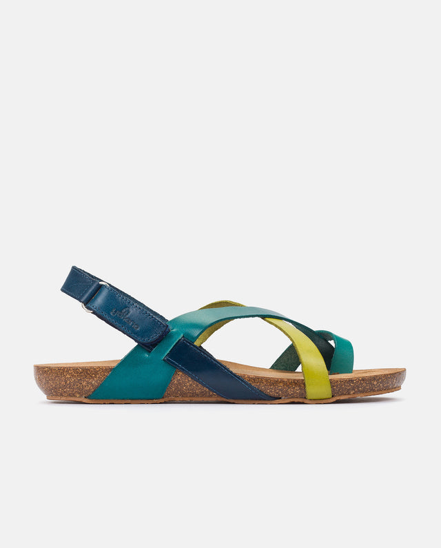 yokono Sandalia plana Ibiza 718 azul Rebajas de fin de temporada