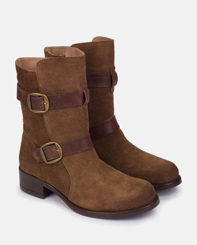 yokono Botín plano MONS-003 MARRON Última moda