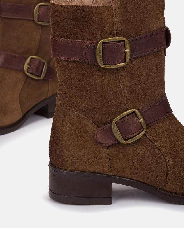 yokono Botín plano MONS-003 MARRON Última moda