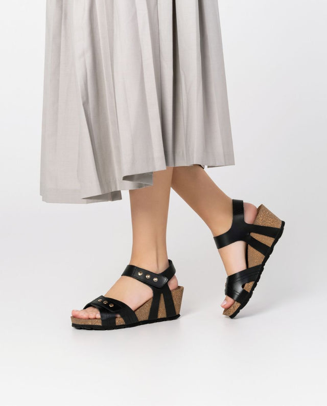 yokono Sandalia cuña Cadiz 303 negro Liquidación