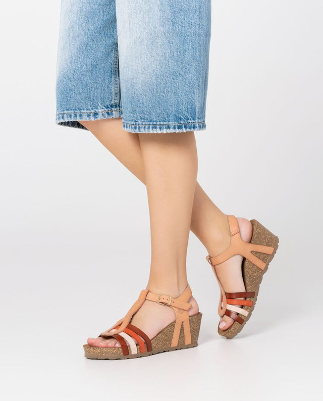 yokono Sandalia cuña Cadiz 301 beige Precios de Black Friday