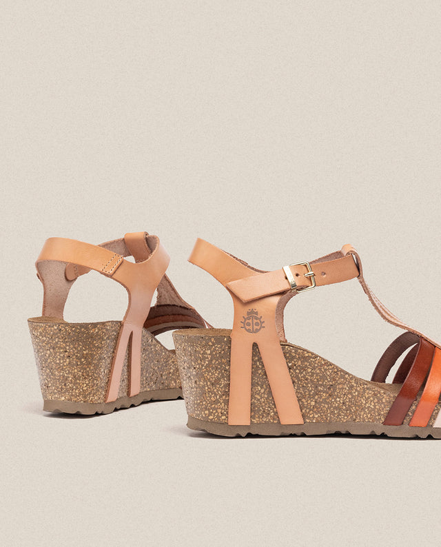 yokono Sandalia cuña Cadiz 301 beige Precios de Black Friday