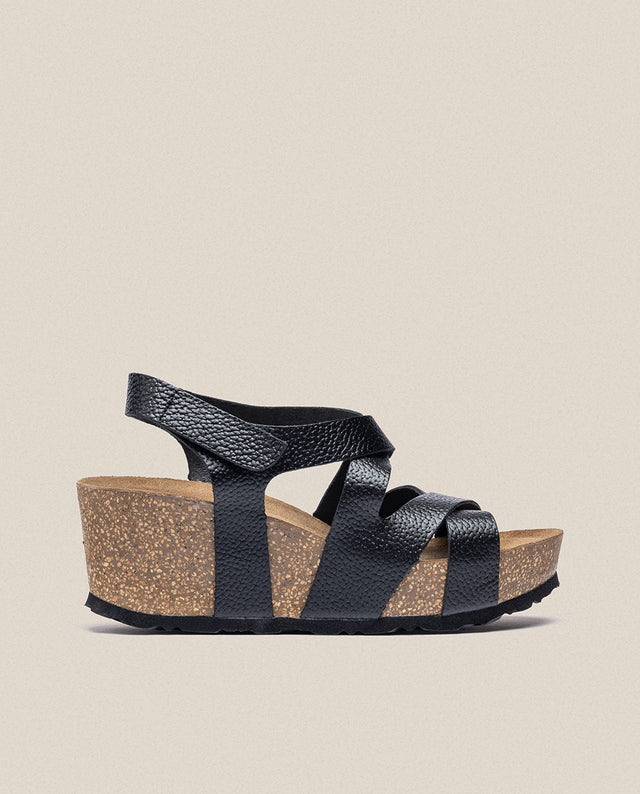 yokono Sandalia cuña Bari 303 negro Ofertas de temporada