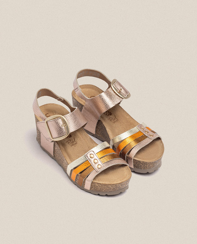yokono Sandalia cuña Bari 304 rosa Mejor oferta