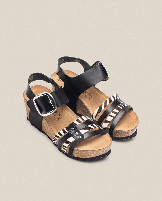 yokono Sandalia cuña Bari 304 negro Rebajas online