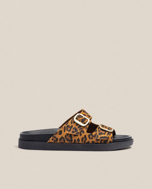 yokono Sandalia plana Morena 700 leopardo Tienda de fábrica